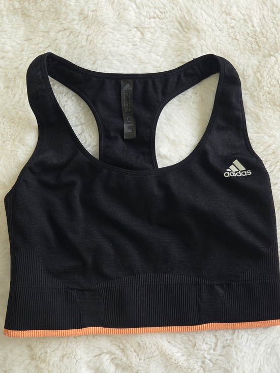 adidas Other - Adidas Women's Black Racerback Sports Bra with Orange Trim